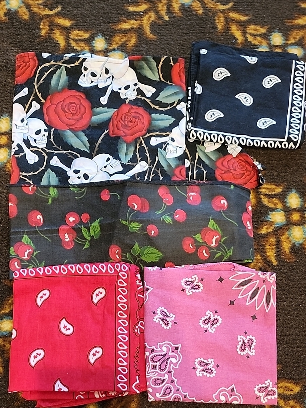 Assorted Bandana Bundle - Red, Black, Pink, Navy